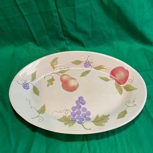 Vintage Four Star Stoneware Farmhouse Fruit Motif Platter Plate